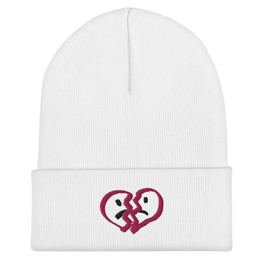 HEARTBREAK RED - Beanie (White)